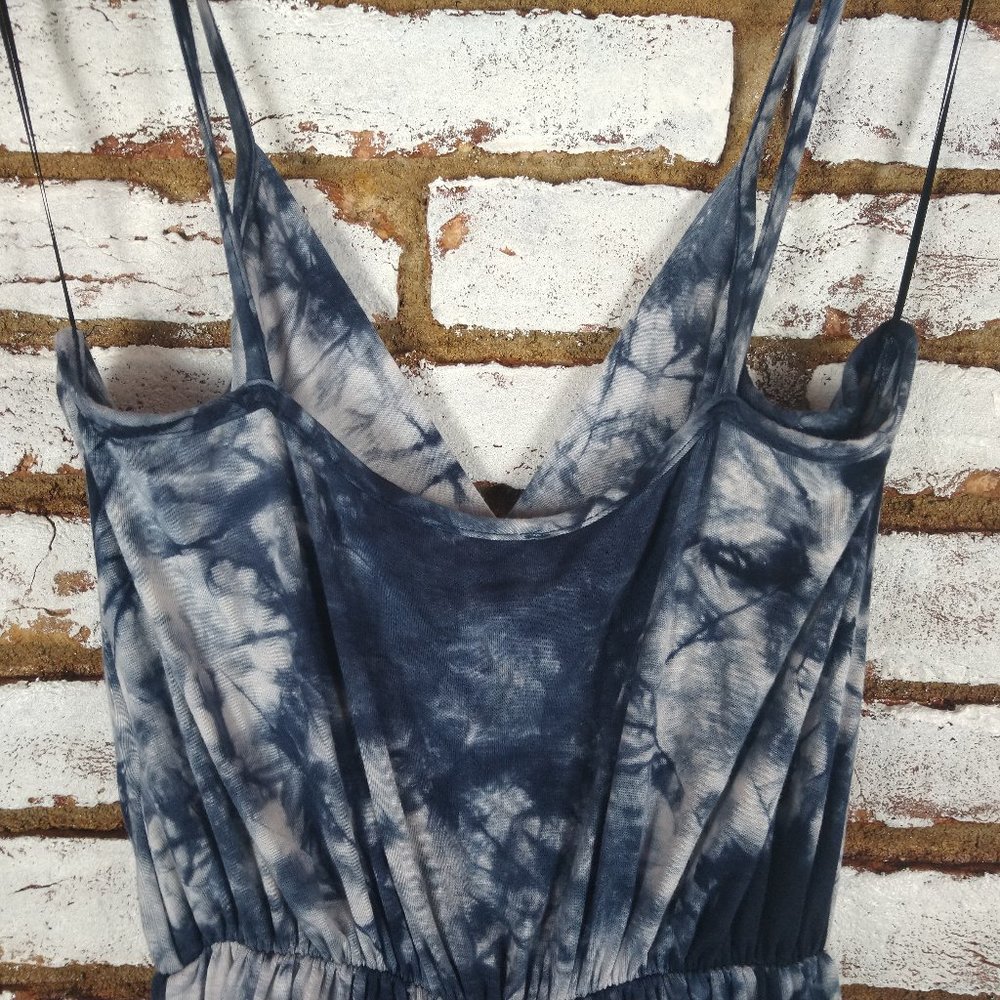 Ginger G Tie Dye ROMPER Blue & White Sz M - Picture 6 of 8